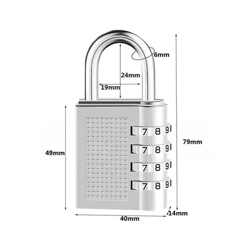 2PCS Padlock 4 Digit Password Locks Waterproof Combination Suitcase Luggage Metal Password Padlock for School Locker Gym Locker