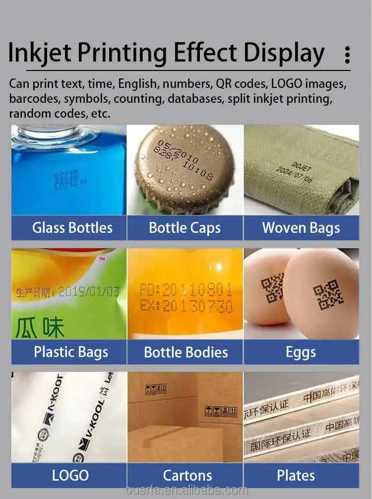 مسدس طابعة نافثة للحبر محمول لترميز التاريخ لأكياس التغليف وصناديق الورق والكرتون والزجاجات البلاستيكية والزجاجات الزجاجية.