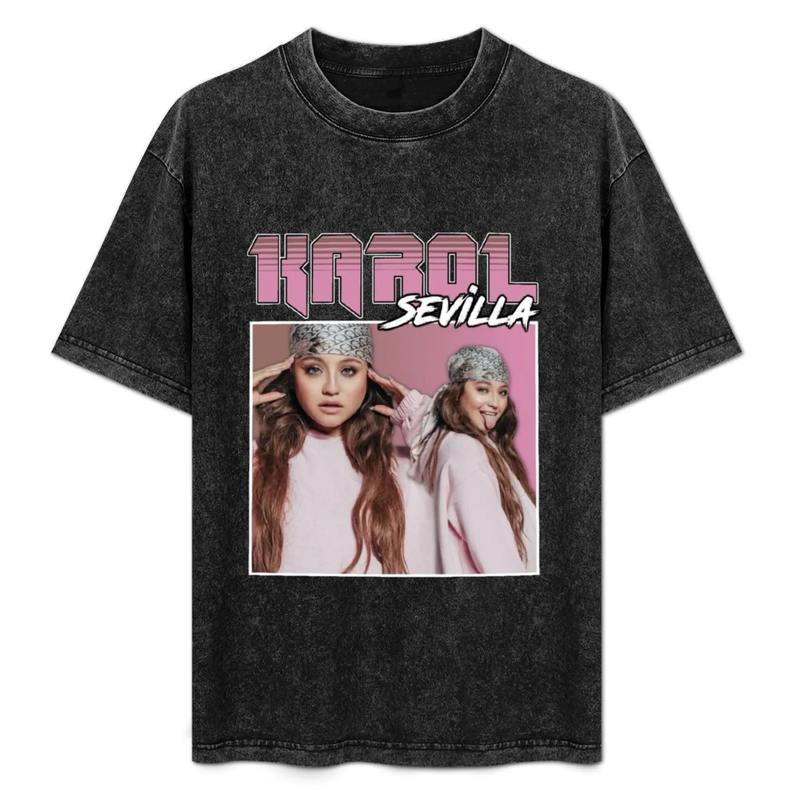 Camiseta de diseño retro Karol Sevilla, camiseta fresca de verano