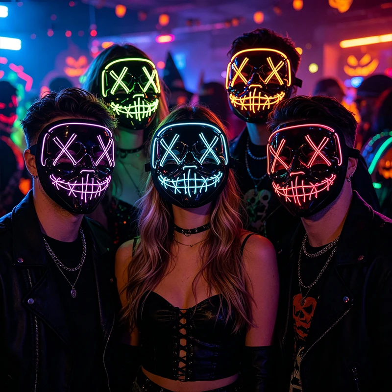 Wholesale 10pcs Masque LED Pur - огляд і ціна Led Purge Mask Halloween