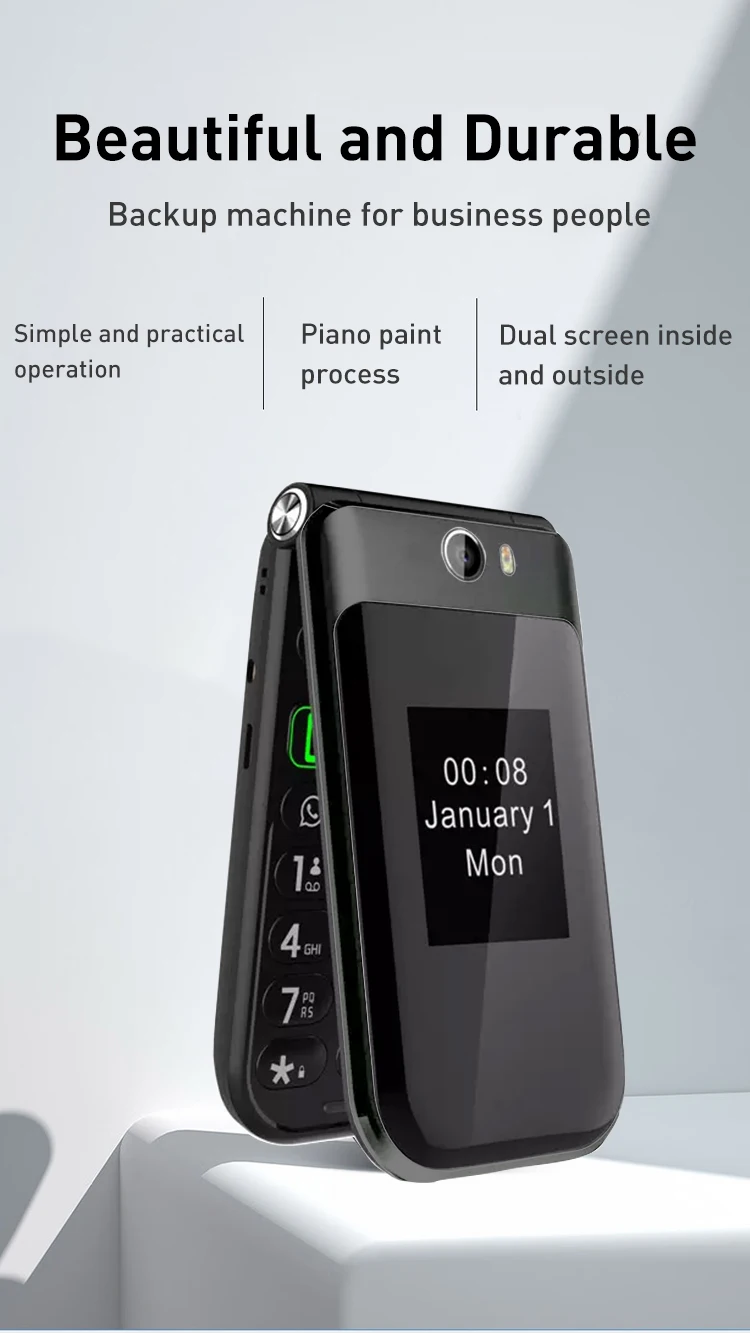 Imagem -06 - Flip Smart Phone com Tela Sensível ao Toque q3 4g Android Mtk 6739 1450mah Wifi 2.8 in 3gb Versão 32gb Novo