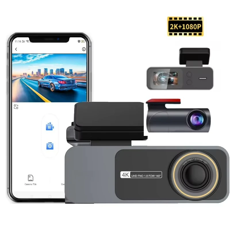 4K+2K Dual Lens Dash Cam | Front & Rear Star Night Vision | Car Recorder with GPS | Auto DVR