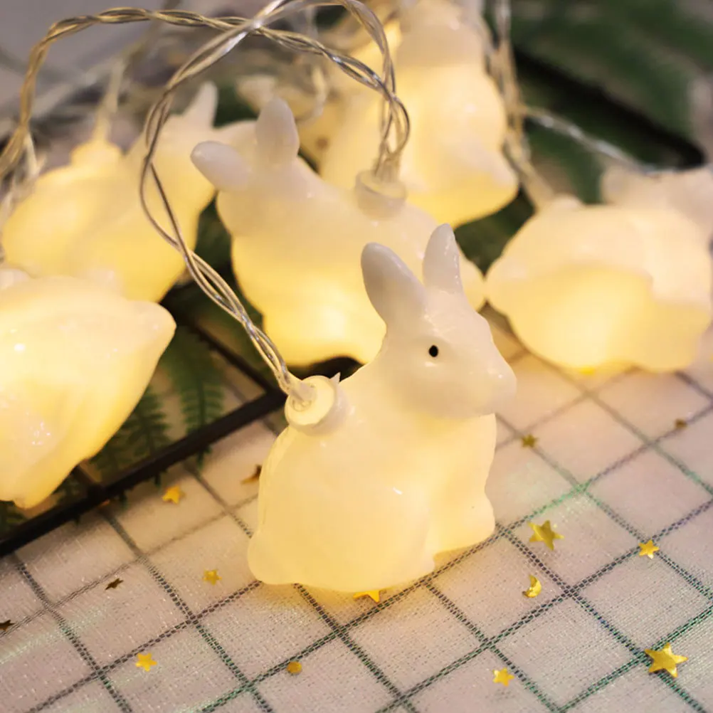 

10 Leds Easter Rabbit String Light Cartoon Decorative Lamp 1.5 Meter Warm White High Brightness Low Power Consumption Festive
