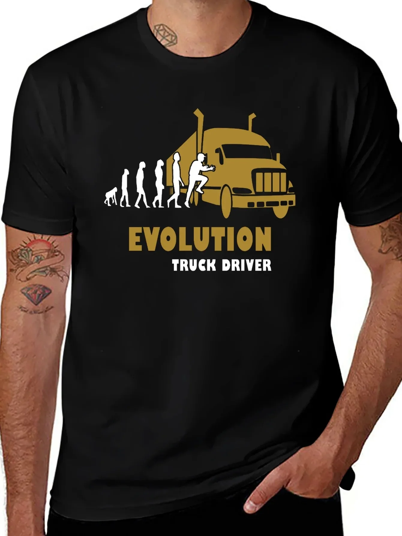 

Мужская футболка с принтом Truck Driver Evolution, хлопковые футболки с короткими рукавами, забавные топы с мемами, летняя рубашка, футболка Y2k, мужская уличная одежда