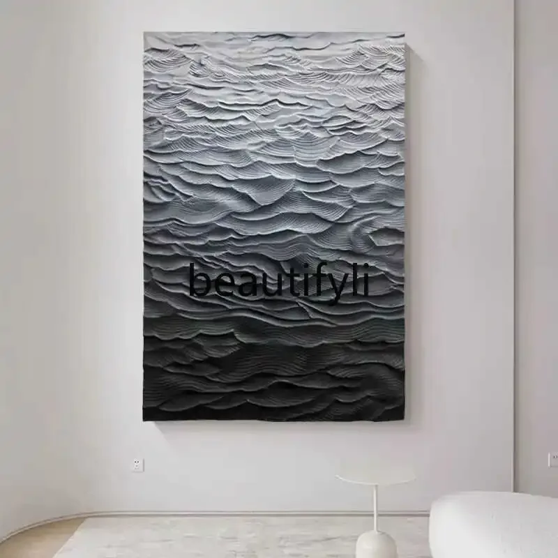 

Modern Minimalist Decorative Painting Carved Three-Dimensional Sandstone Real Painting Entrance Hallway Abstract