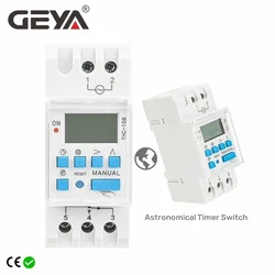 GEYA THC Astronomical Timer Switch LCD Display 16A 20A 30A Timing Control Latitude Switch 220V