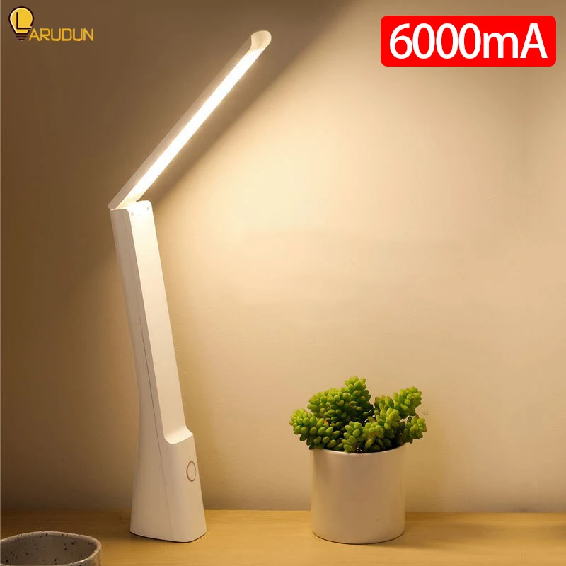 4800mAh 24 LED Table Lamp Eye Protection 3 Color Stepless Dimmable Desk Lamp USB Charging Battery Reading Night Light Book Light