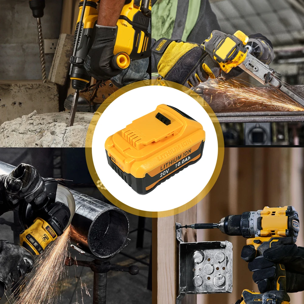 

for Dewei 20v 10Ah rechargeable lithium-ion battery, for electric tools such as construction and gardening DCB122 21700