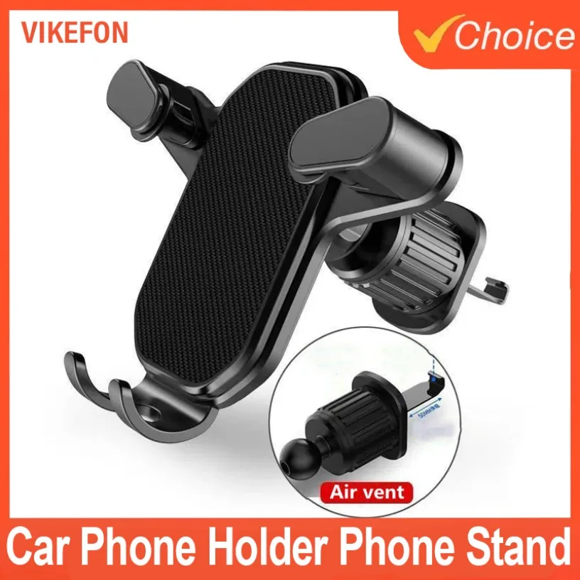 

Car Phone Holder Mobile Cell Phone Stand Portable Smartphone Mount Air Outlet Gravity Support in Car For iPhone 16-11 Samsung