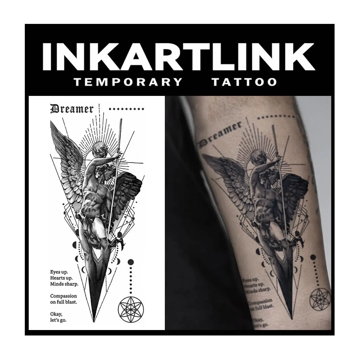 

Временные татуировки Tattoo Tech, 2 больших листа, полуперманентные, с художественным дизайном для взрослых, держатся 1-2 недели