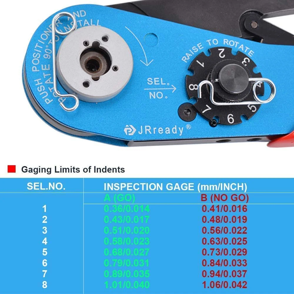 JRready YJQ-MH800 Miniature Adjustable Crimp Tool ULTRA-PRECISION Crimper Wire Range 20-32 AWG