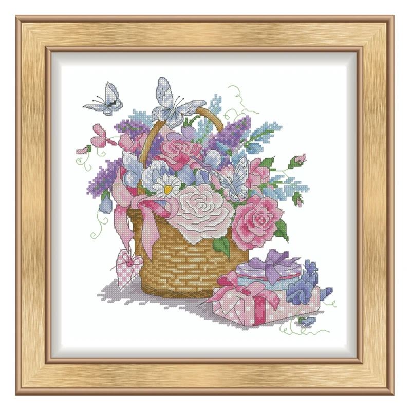 

Набор для вышивания крестиком, комплект для рукоделия, с опциональными готовыми узорами, набор для вышивания крестиком ручной работы, сцена: пейзажный сад с воротами.