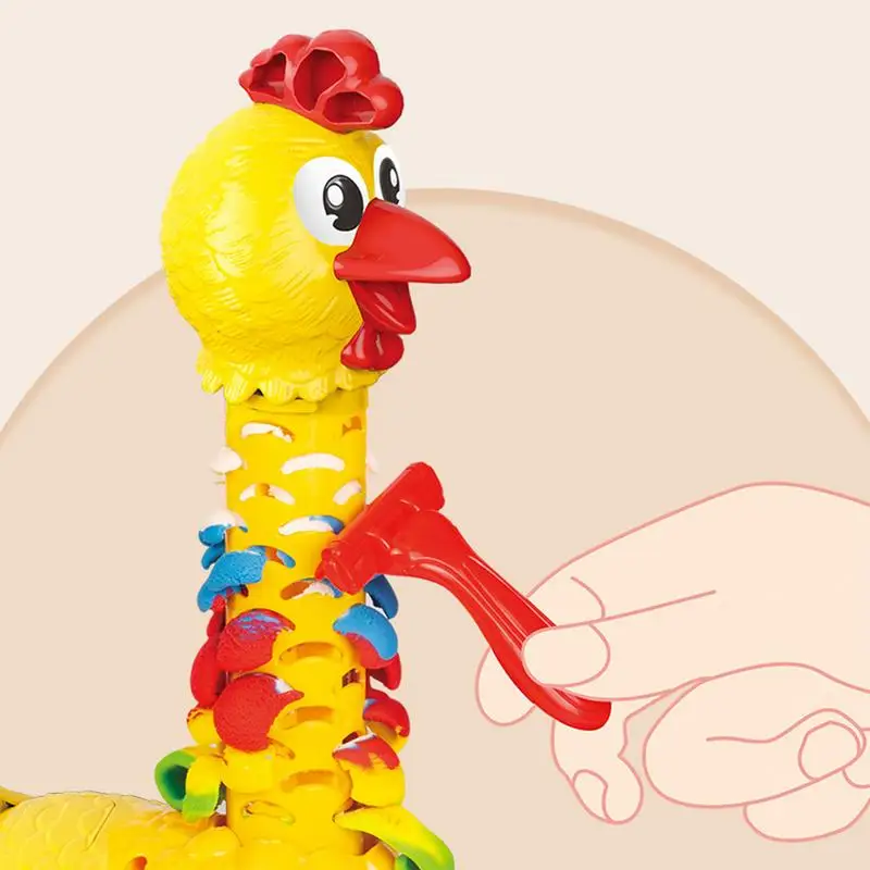 Modeling Clay For Kids Colorful Feather Filling Hen Model Simulate Egg-laying Hen Model Game Fun Feather Filling Hen Model