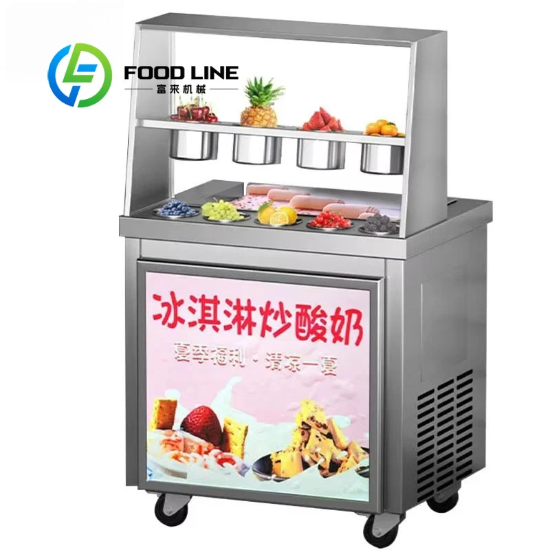 No Pollution Thai Ice Cream Roll Machine Clean Freezing Process Keep Fresh Taste And Pure Texture Of Rolled Ice Cream