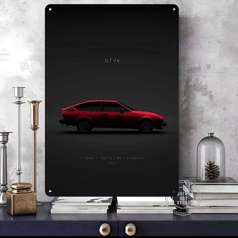 Romeo Car Posters 3D Textured Vintage Metal Tin Sign Personalized Retro Wall Art for Man Cave Room Decoration Garage Home Decor