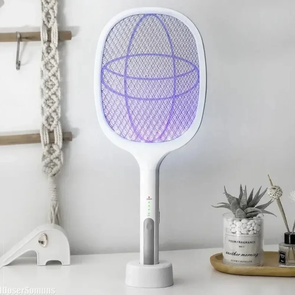 

Mosquito Swatter Fly Electric Mosquito Swatter Multi Functional Usb Rechargeabl Adjustable Angle Summer Sleep Protect Fan 2-In1