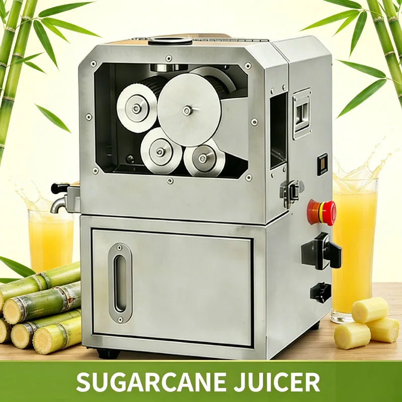 

Electric Sugar Cane Press Machine Commercial Stainless Steel Desktop Fresh Juice Maker Machine