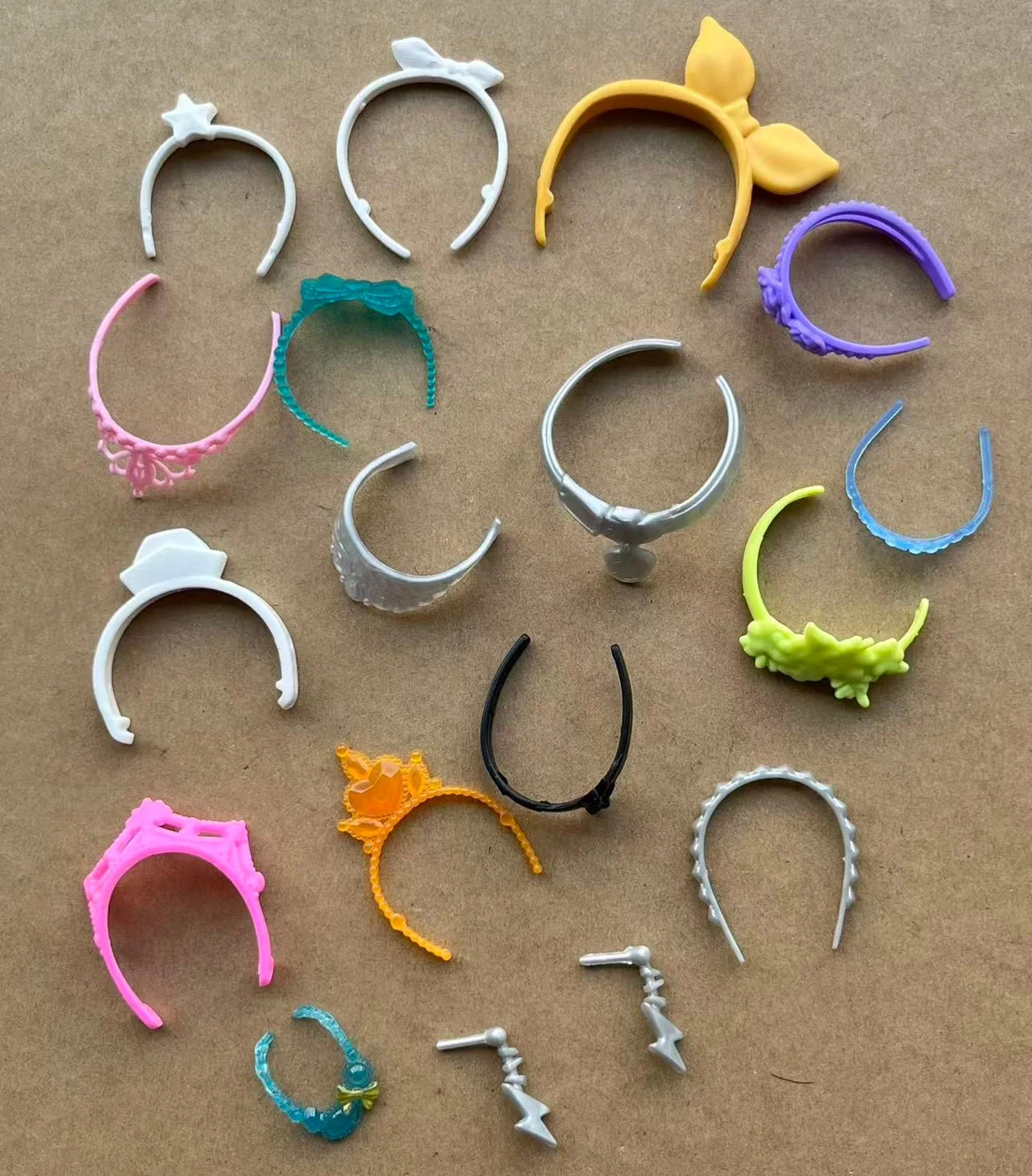 1/6 Scale Doll Headband Assorted Colors (Red Blue Gold Yellow White) Multi-Shape Cute Doll Crowns Parts Accessories