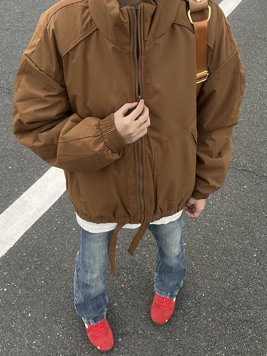 

Американская утепленная хлопковая куртка с деконструированным воротником-стойкой для мужчин, зимняя теплая повседневная верхняя одежда в стиле Cleanfit