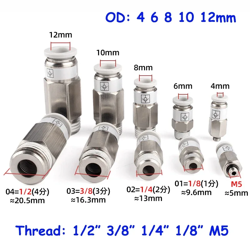 Pneumatic Check Valve SPC VPC M5 1/8 1/4 3/8 1/2