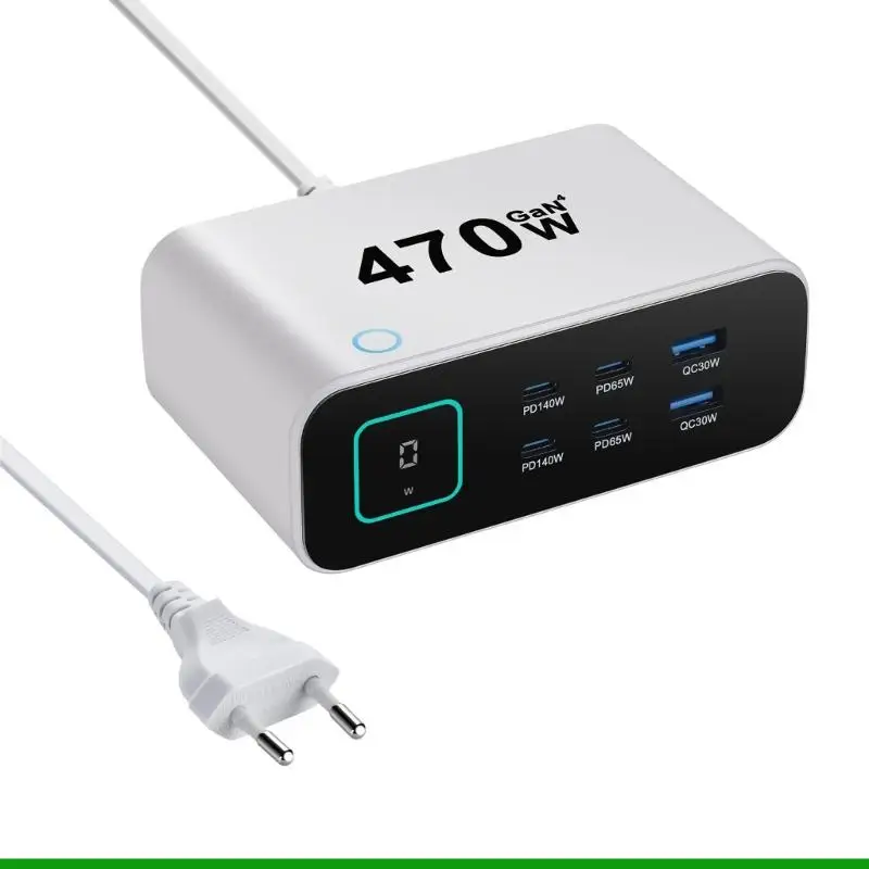 U55C Advanced 470W Desktop Station With PD140W Output And Real Time Power Monitoring Display