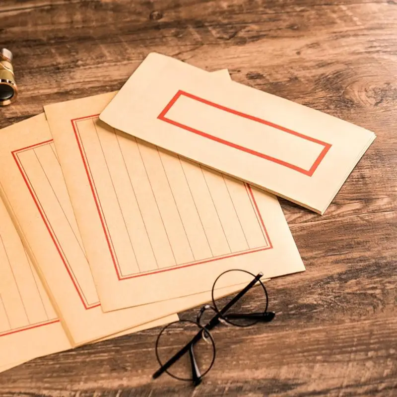 QX2B 10 قطع الأظرف التجارية الأظرف الصينية الأظرف مع الأظرف الورقية الإطار الرجعية