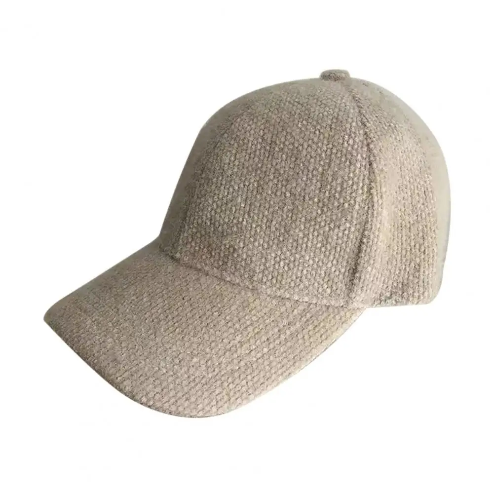 Men Baseball Hat Rabbit Fur Blend Breathable Casual Keep Warmth Thickened Sun Protection Hat Winter