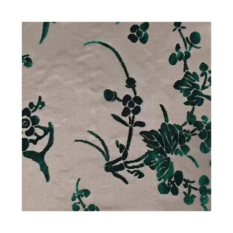 Chinese-style pure silk Zhangzhou velvet fabric satin jacquard dress armor
