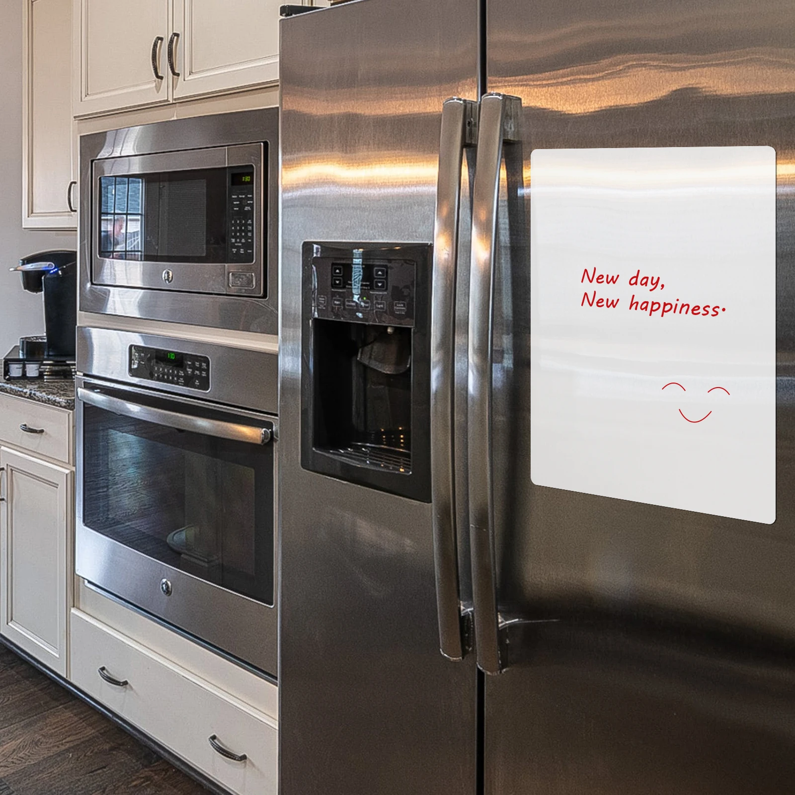 

Fridge Grocery List Magnet Magnetic Message Post Whiteboard Stainless Steel Notice Refrigerator