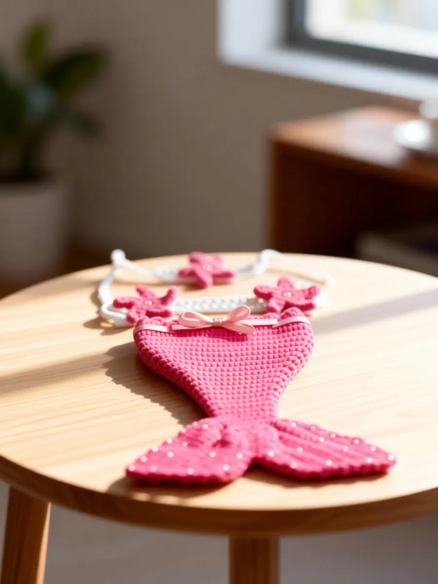 1Set Infant Baby Cosplay Suits Newborn Photography Props Mermaid Tail Costume Crochet Durable Comfortable Baby Suit Outfit
