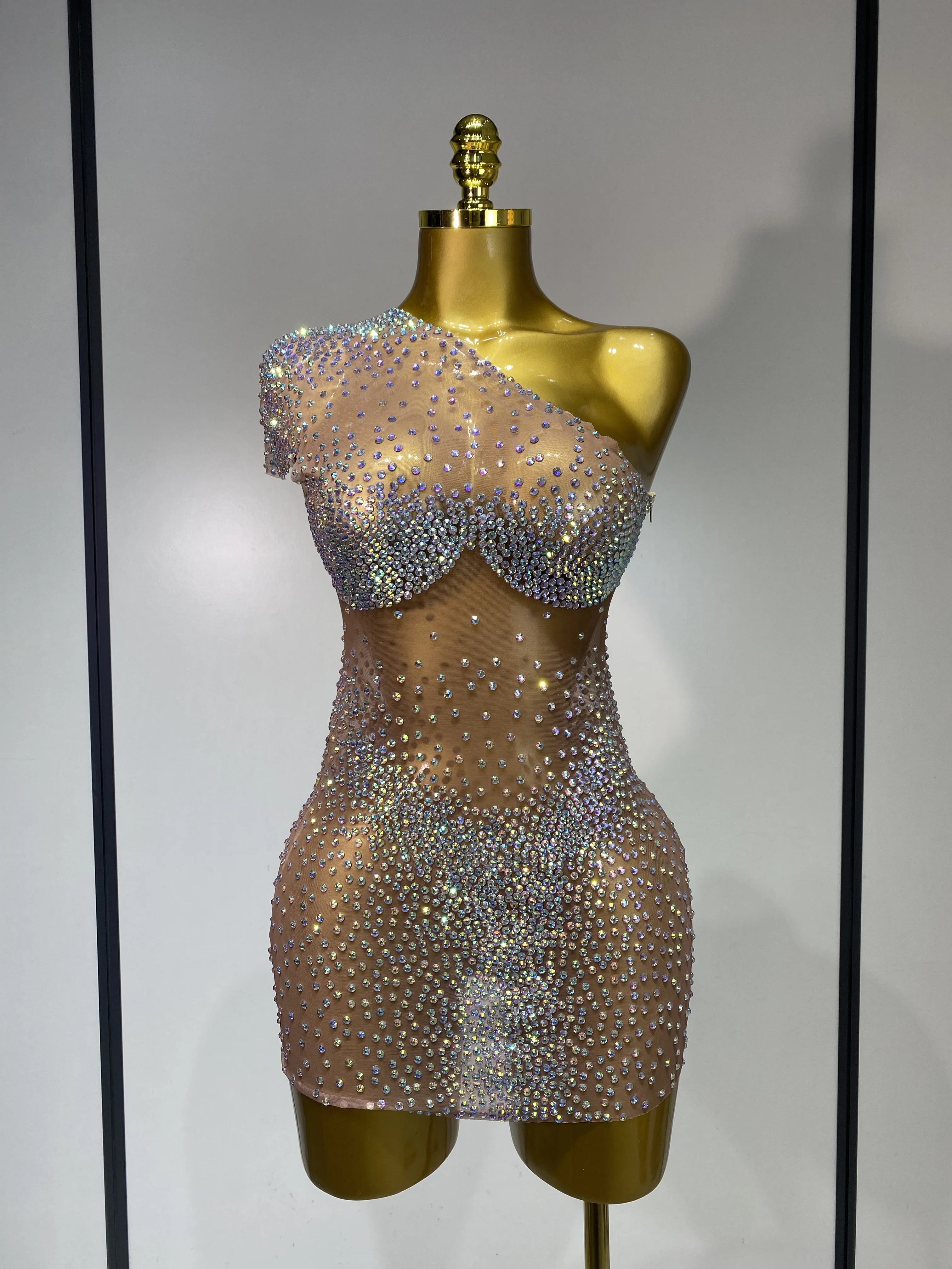 rhinestone see through mesh bodycon dress MISSGUIDED Rhinestone Sheer Mesh Cut-Out Long Sleeves Bodycon Mini Dress MISSGUIDED