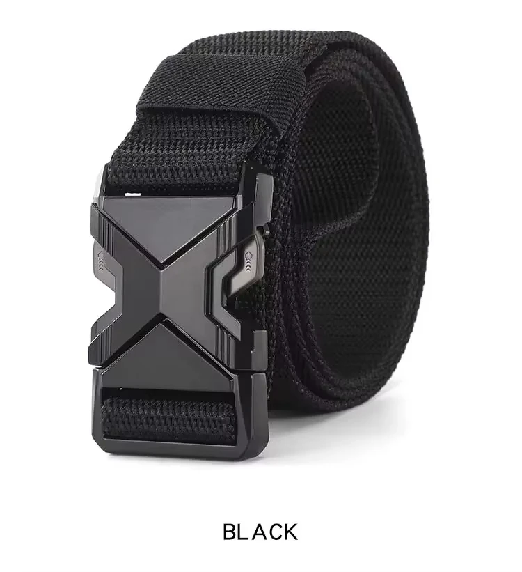 새로운 퀵 릴리스 플러그 가능 버클 스포츠 벨트 통기성 남성 벨트 남성용 바지 벨트