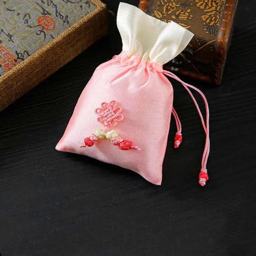 Bolsa de almacenamiento con cordón de nudo chino, bolsa de dulces para hierbas aromáticas rellenas, bolsita de estilo chino, bolsa pequeña para Perfume y especias