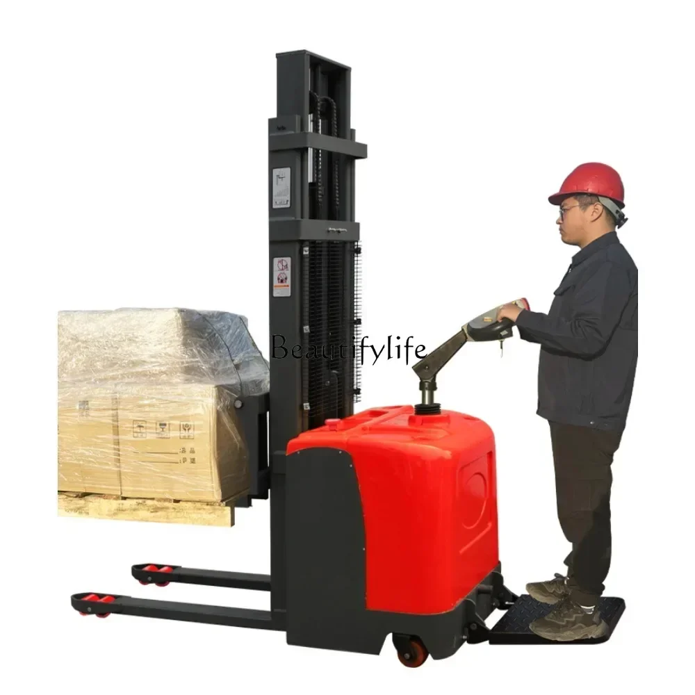 

Electric lift forklift 2 tons hydraulic lift handling 1.5t small automatic pallet stacker