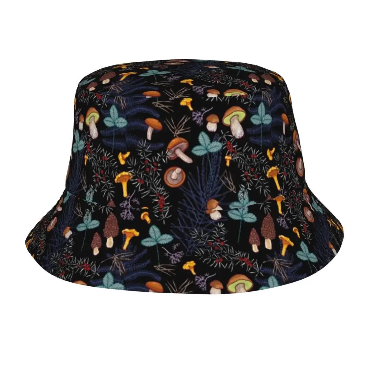 Dark Wild Forest Mushrooms Bucket Hats Summer Travel Headwear Merch Fishing Cap for Outdoor Women Boonie Hat Lightweight