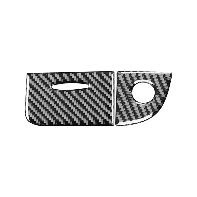 Carbon Fiber For Mercedes Benz E-Class W211 2003-2009 Copilot Storage Box Lock Cover Trim Interior Accessories