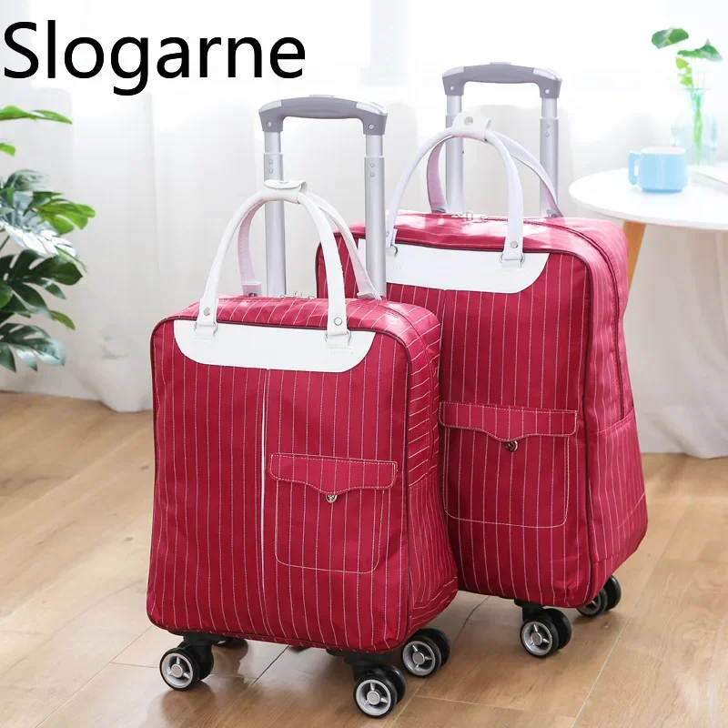 New 4 Wheels Travel Duffels Women 26 Inch Trolley Luggage Bag Rolling Travel Bags Universal Wheel Suitcase Girls Large Backpack