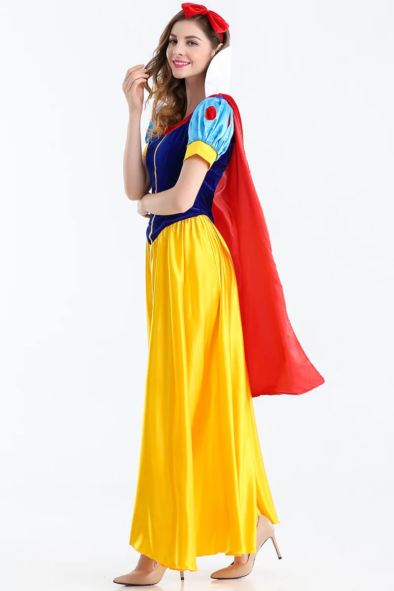 Adult Cosplay Dress Outfit Snow White Girl Princess Dress Cartoon Princess Snow White Halloween Party Costume