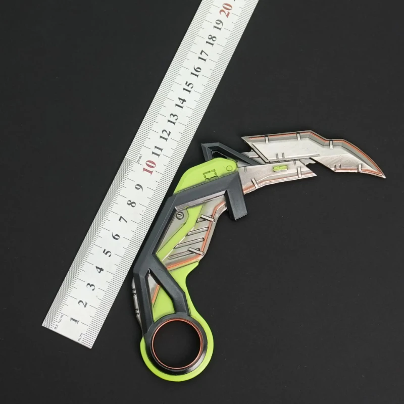 Cuchillo de garra Valorant Melee RGX de 17cm/6,3 pulgadas, modelo de Metal Karambit, periféricos de juego, arma, espada Balisong, cuchillo de entrenamiento, juguete para regalo para niño