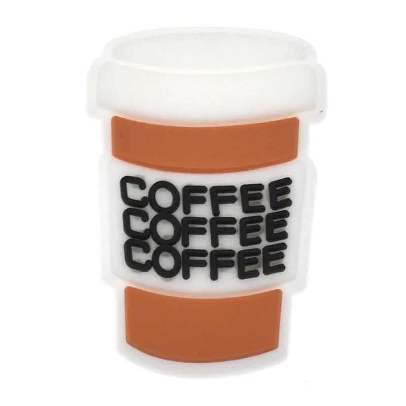 Copo de café série pvc lote sapato charme decorações fivelas acessórios para tamanco pulseira caixa de lápis palha mulher homem presente