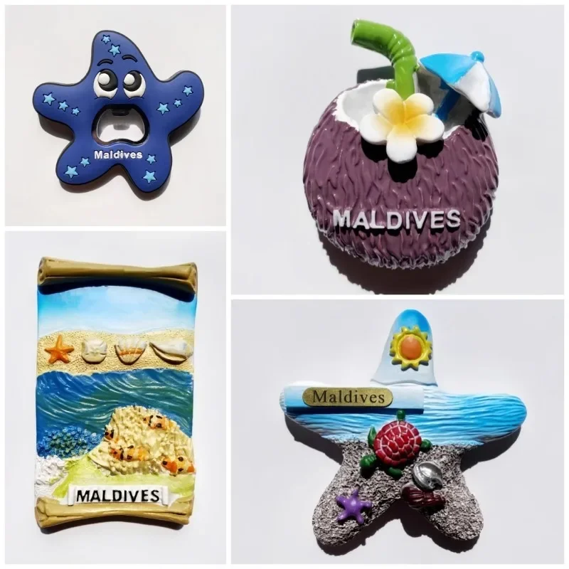 Maldives Souvenirs Starfish Bottle Opener Clownfish Fridge Magnets Home Decoration Wedding Gifts