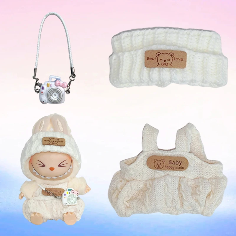 

17cm Mini Doll Clothing Accessories for Korea Kpop Exo Labubu Idol V1 V2 Chess Sweatshirt Jacket Scarf Set Gift Clothing