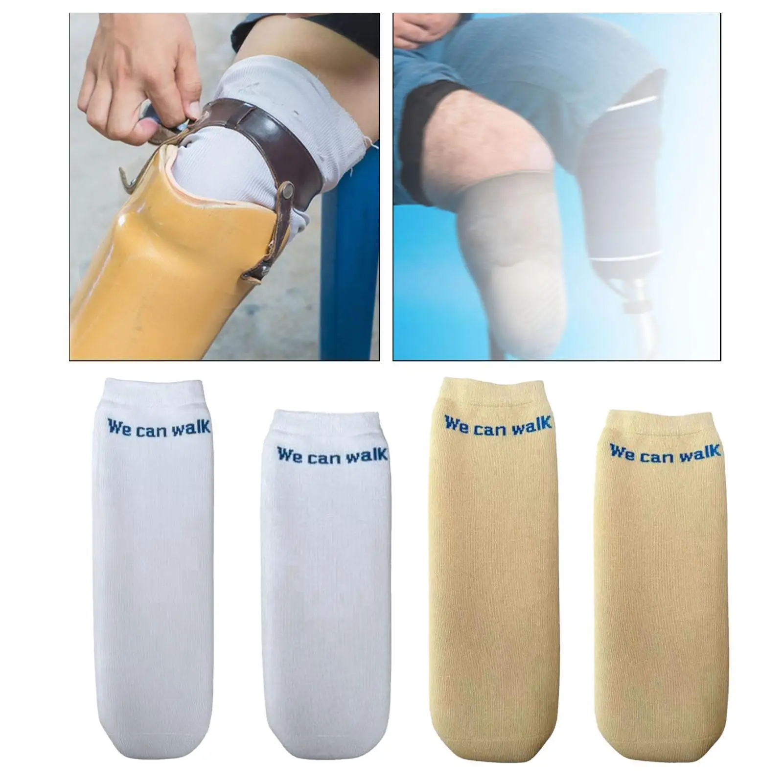 Prosthetic Sock below Knee Cotton Breathable Sweat Absorption Soft Protective Stump Sock for Indoor Practice Outdoor Men Home