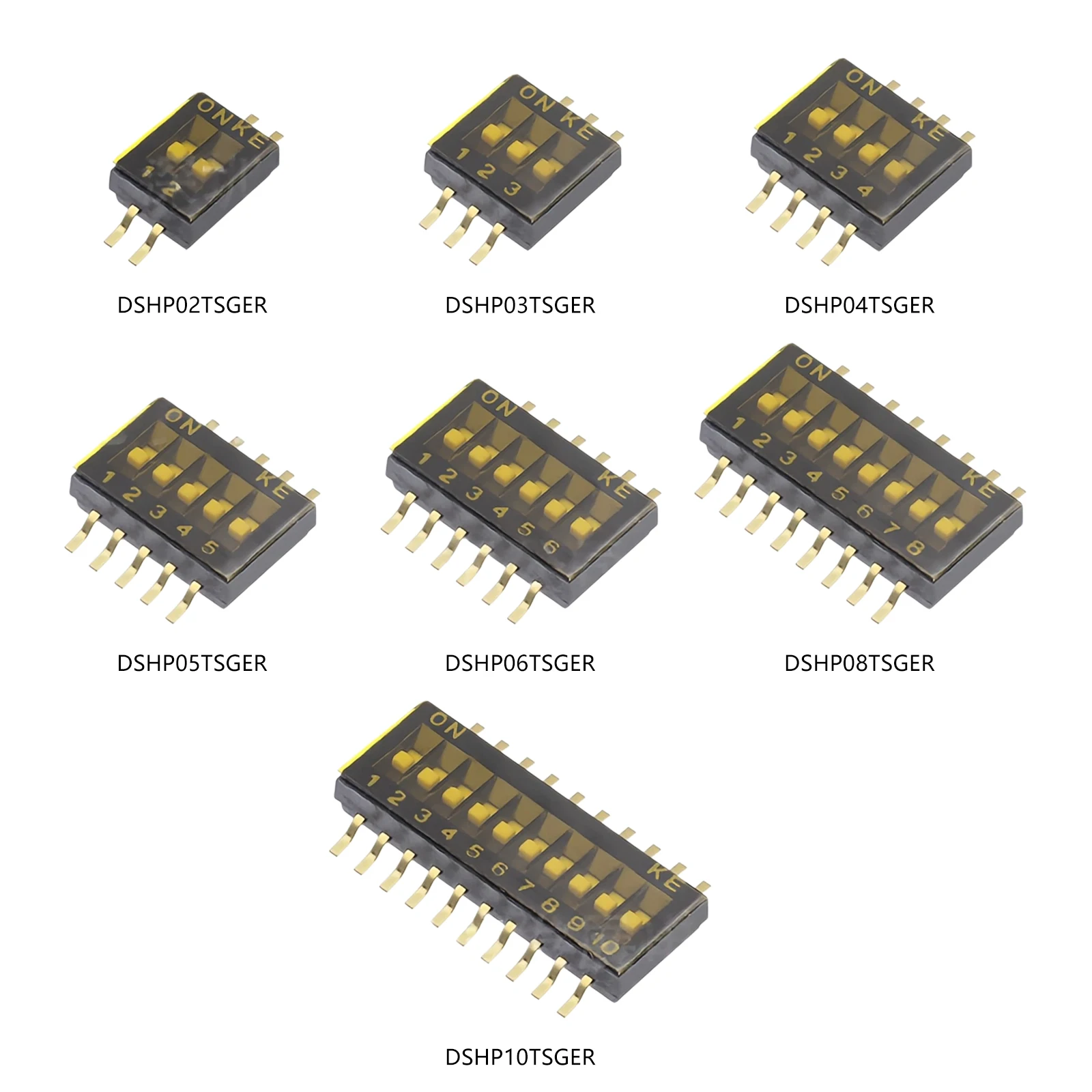 7 Values 1.27mm SMD DIP Switch Kit 2/3/4/5/6/8/10 bit bits DSHP02TSGER DSHP04TSGER DSHP05TSGER DSHP06TSGER DSHP08TSGER 14Pcs