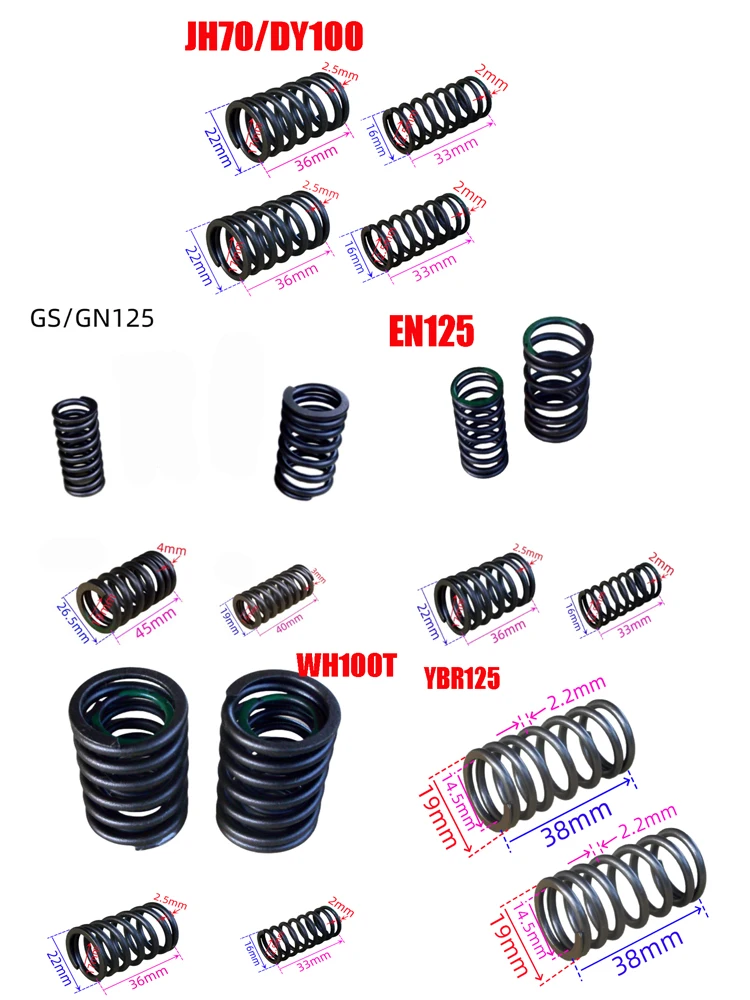 

Motorcycle Engine Valve Springs Set for Honda Yamaha Suzuki Lifan Loncin JH70 DY100 CG125 GY6125 GN125 EN125 HJ125 CB125 WH100T