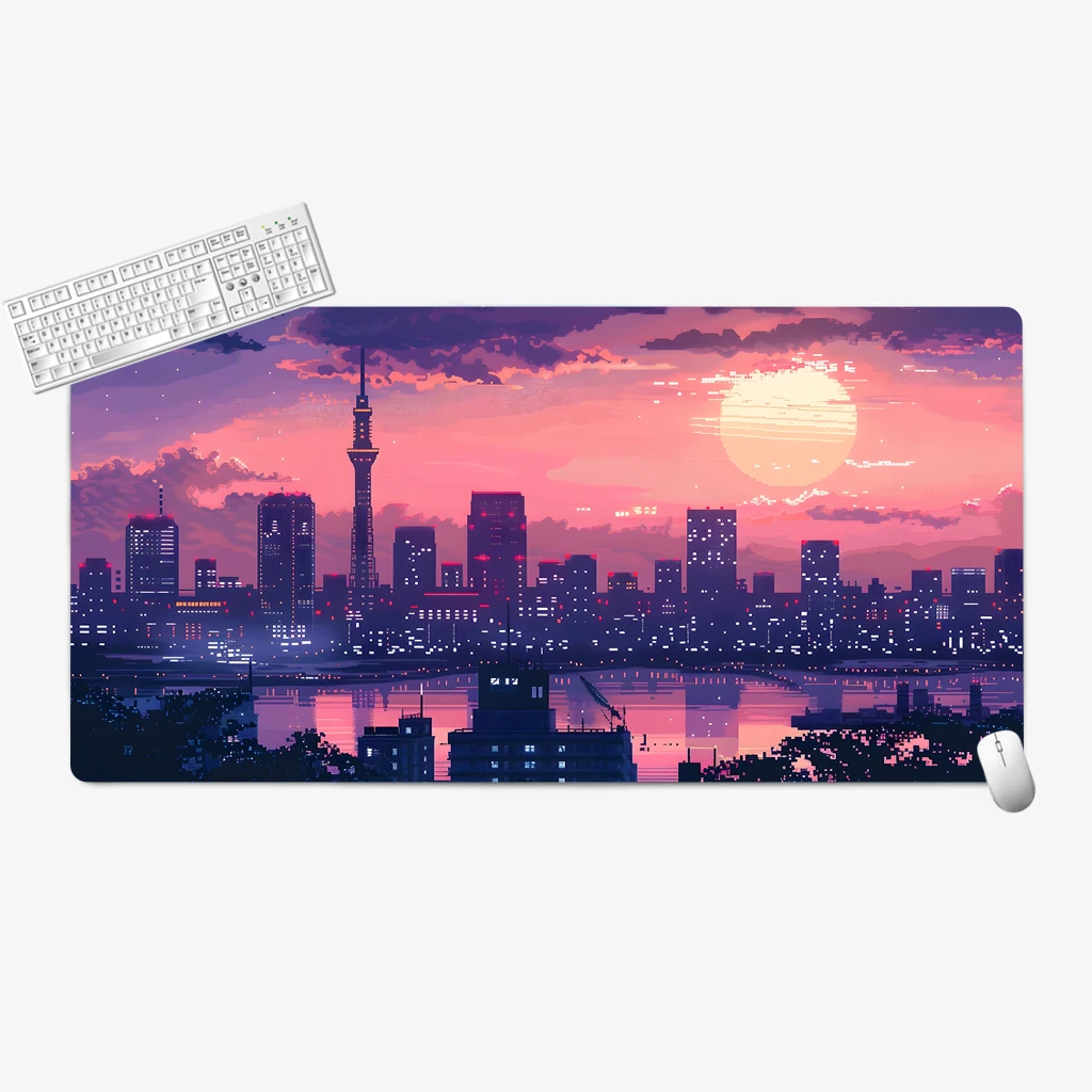 XXL Professional gaming mouse pad Landscape at dusk Computer desktop expansion games pads Multi-model rubber non-slip table mat