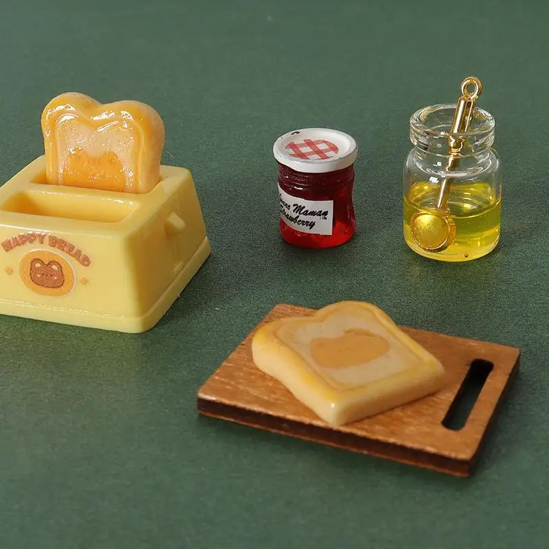 1/3/5 juegos de casa de muñecas en miniatura, máquina para hacer pan tostado, mermelada, modelo para el hogar, Mini muebles de simulación, decoración, juguete, accesorios para casa de muñecas
