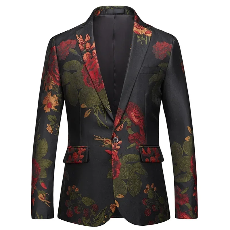 

2023 Men's Business Casual One Button Suit Small Suit Colorful Korean Fit Suit Top