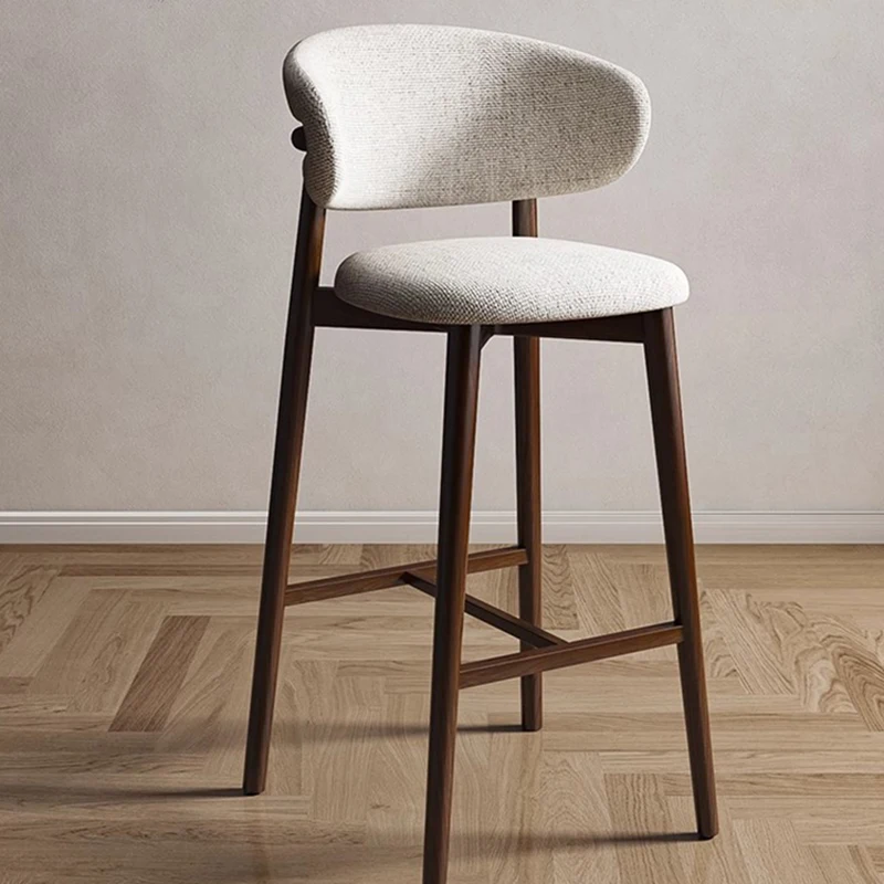 

Для итальянского минималистичного барного стула, современный дизайнерский стул из массива дерева для ресторана, высокий табурет для приема, туалетный столик, барная мебель Кресло