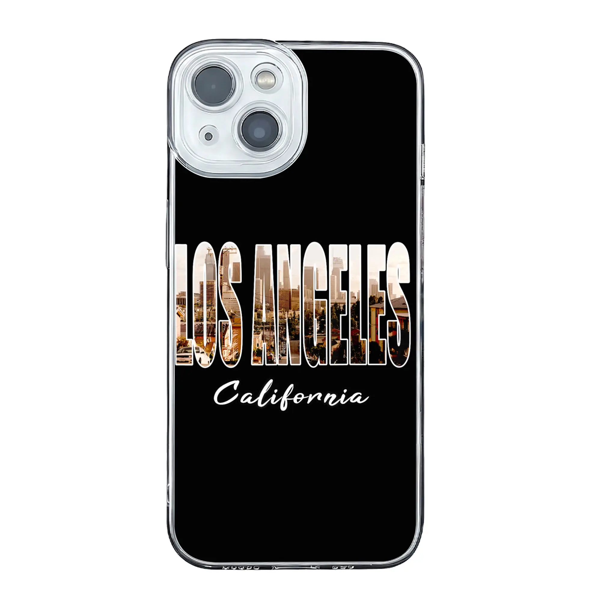 Capa para iPhone 17 16 15 14 13 12 11 com Estampa de Fotografia Urbana do Horizonte de Los Angeles, Califórnia e Estética de Futebol Americano